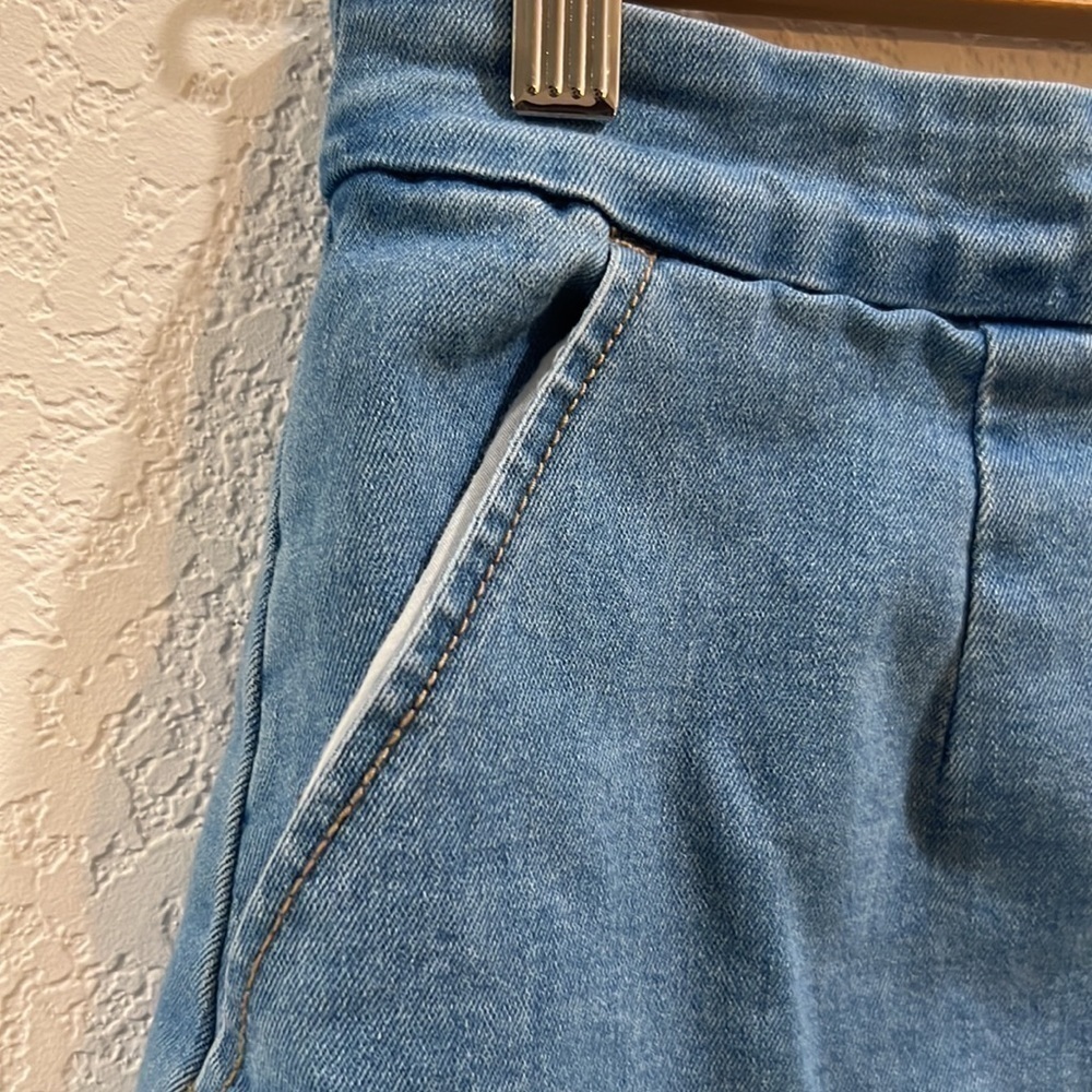 FOREVER 21 Skirts | Denim Minimalist Mod Distressed Women’s Mini Skirt | Large - Picture 4 of 6